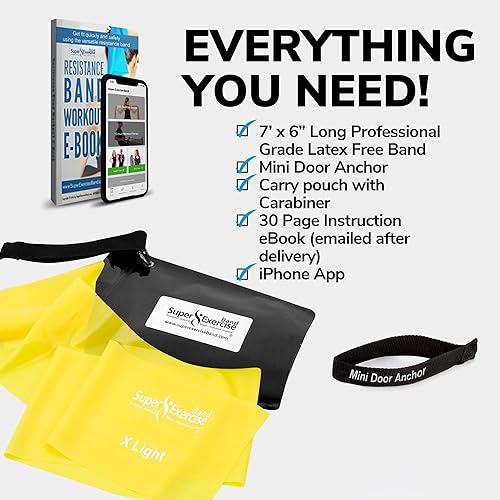 Miniatura 2 de Resistance Bands for Working Out 7Ft Long Resistance Bands Super Exercise Bands with Carry Pouch and Door Anchor I Latex Free Workout Bands