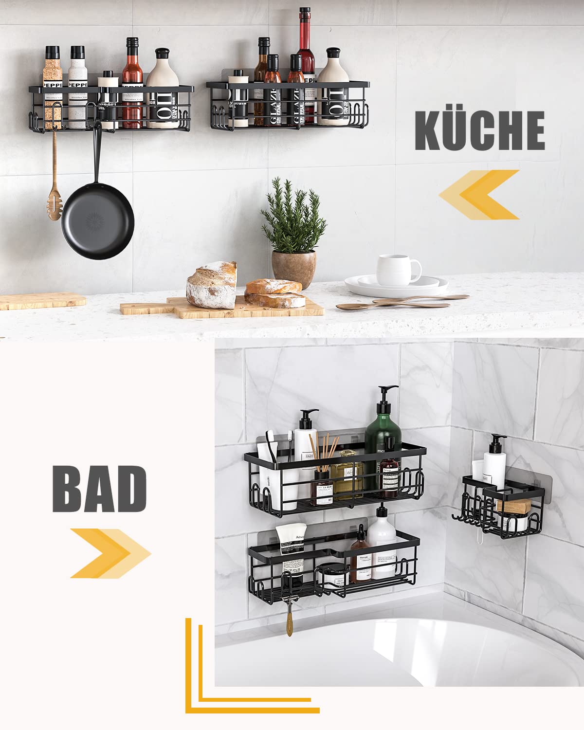 Mensola Per Doccia Senza Foratura Mensola Angolare Per Bagno Mensola Per Bagno Starlight  Oro Sabbia Lucido 3 Livelli 86851054