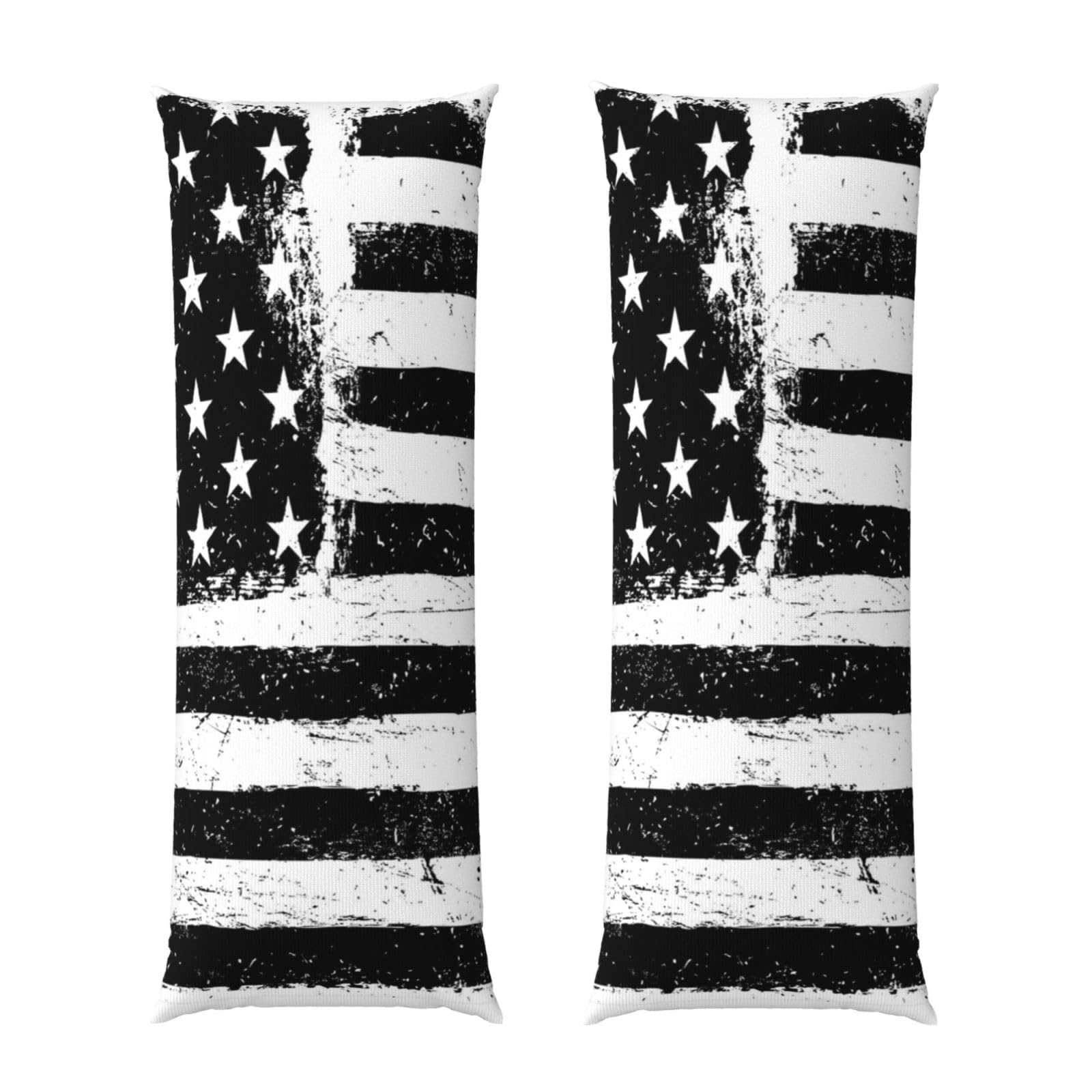 Taie d'oreiller rectangulaire motif USA noir et blanc pour déco de chambre d'ado et studio