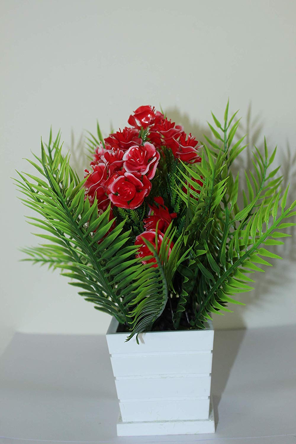 HARIVAR MART Artificial Flowers with Plastic Pot (Multicolour, 2 Piece)