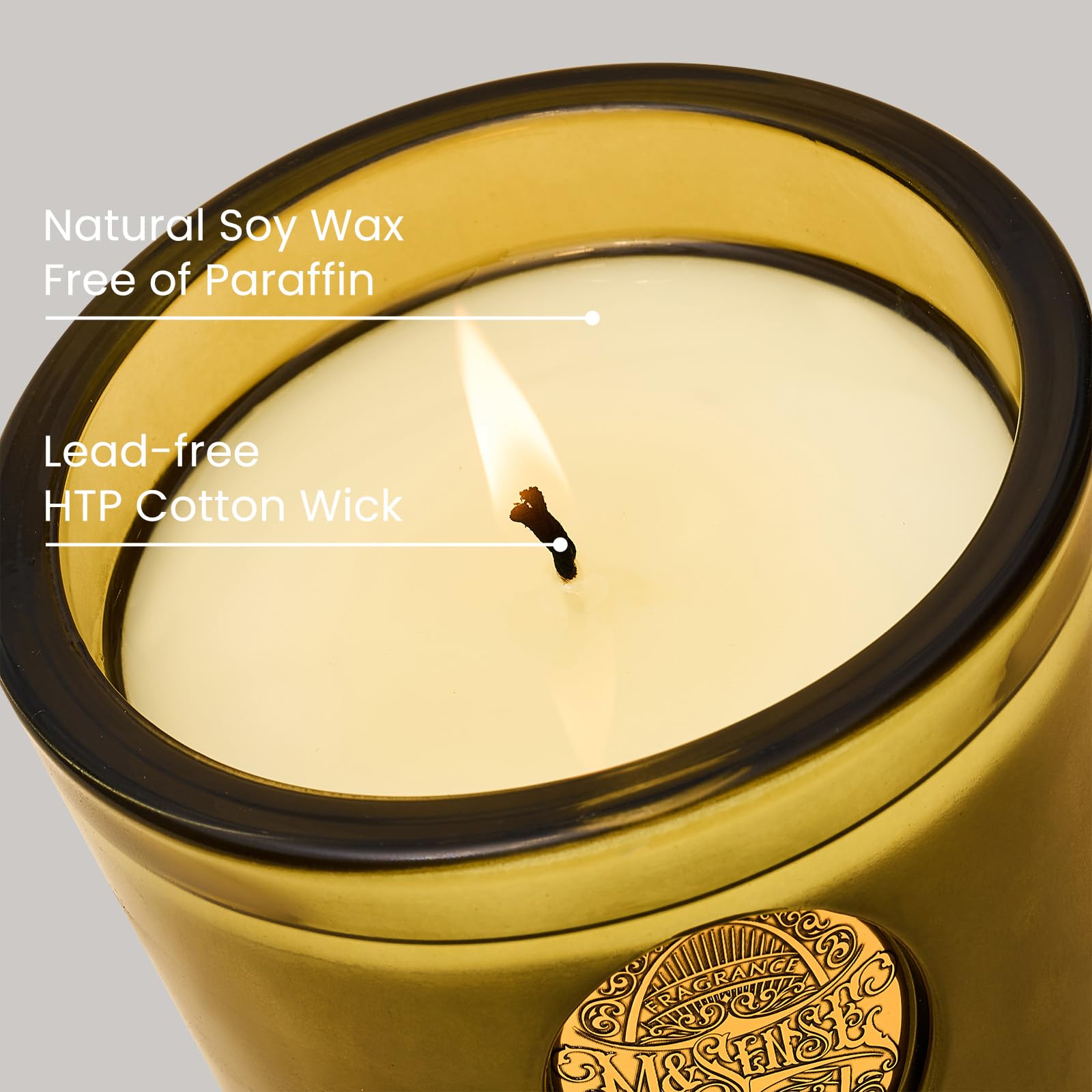 M&SENSE Scented Candles 260g Sandalwood Jasmin Natural Soy Wax Candles 55 Hours Long Burning Time - Image 4