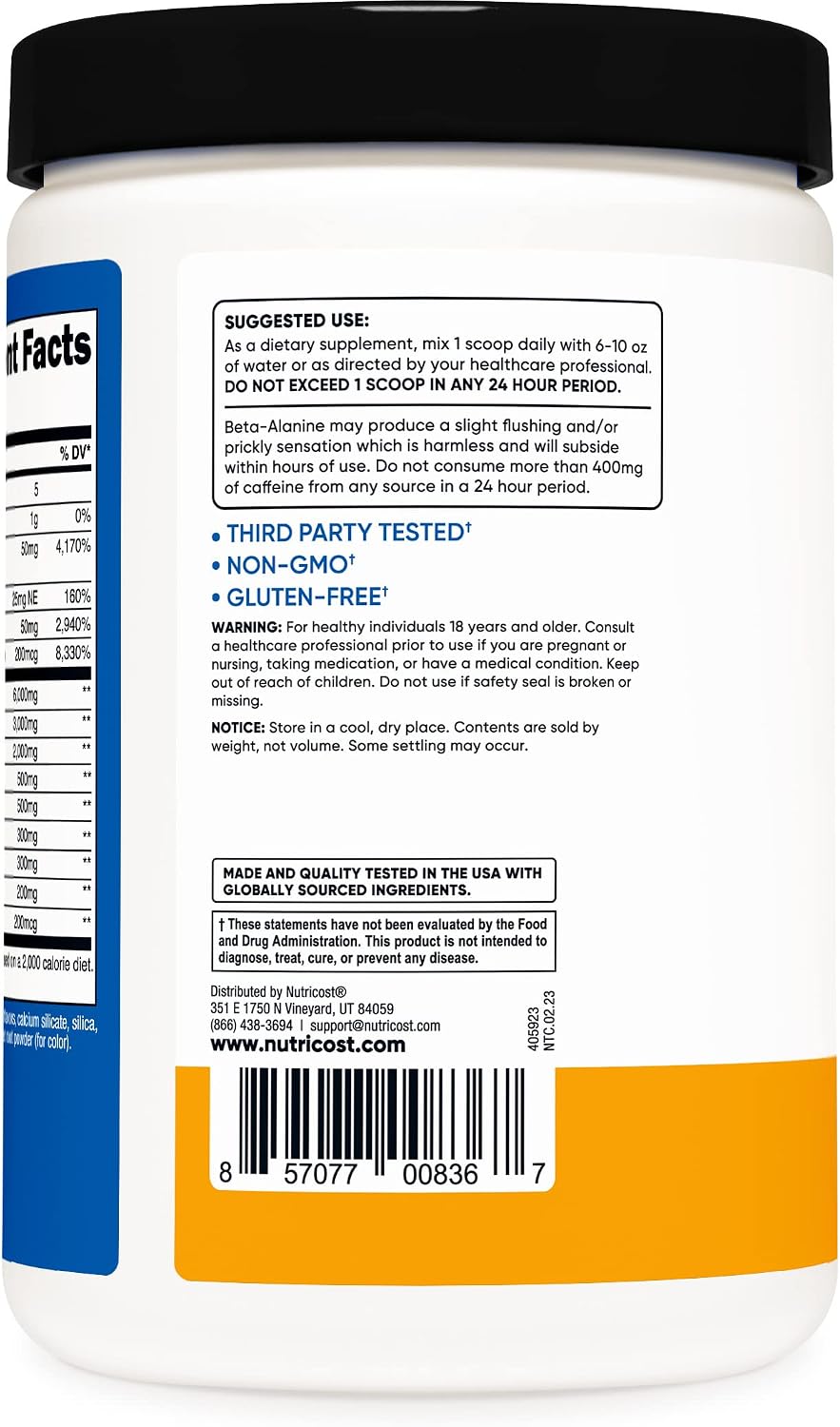 Nutricost Pre-Workout Powder Complex, Peach Mango