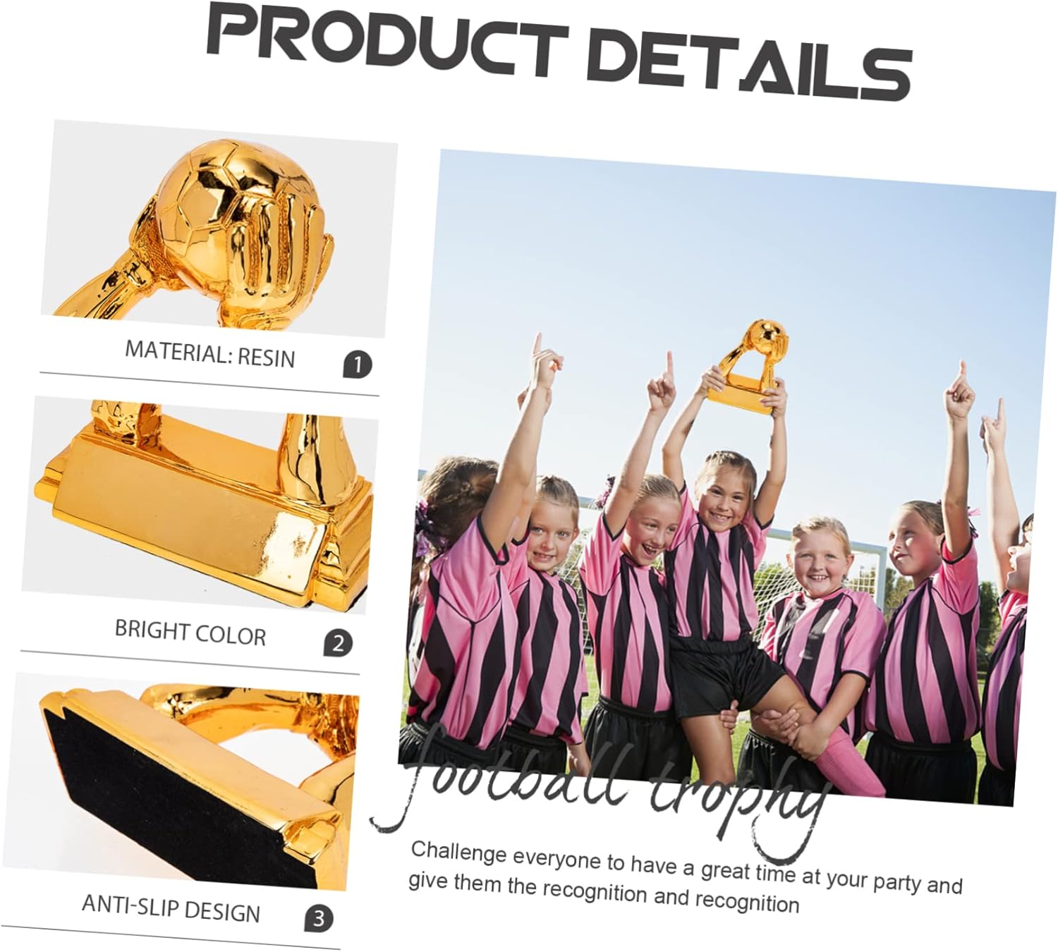 Golden Goalkeeper Glove Trophy Decorative Resin Soccer Award for Competitions Home Decor and Sports Events Lightweight Durable for Fans and Collectors