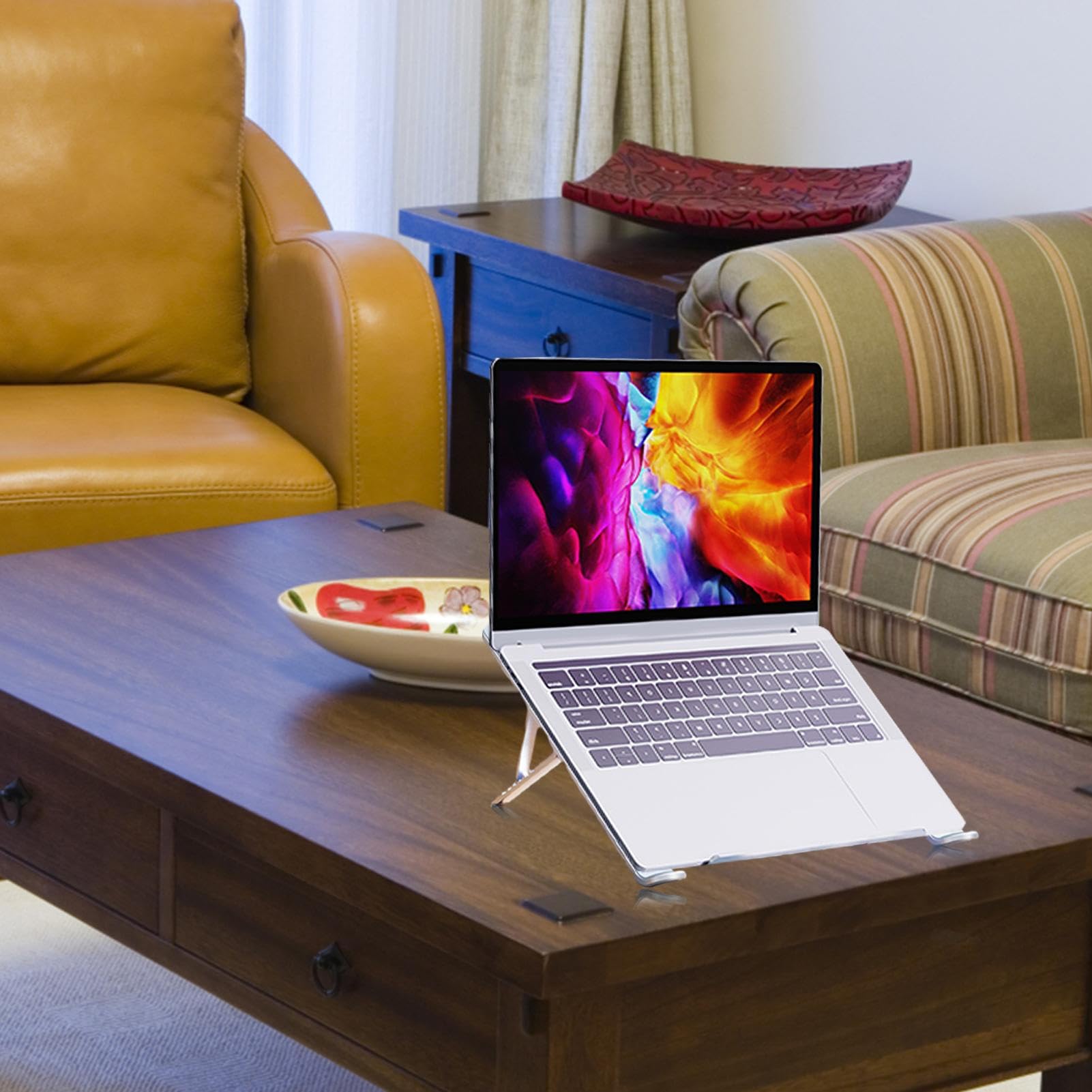 Regulowana podkładka chłodząca do laptopa – 6 poziomów wysokości, składany stojak wentylatora do laptopów 13–21 cali, wydajny system chłodzenia do gier, pracy i nauki, przenośna chłodziarka do laptopa