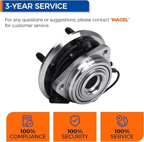 Miniatura 7 de PAROD Par 513272 Buje de rueda delantera y conjunto de rodamientos compatible con Jeep Wrangler 2007-2010 5Lugs con ABS