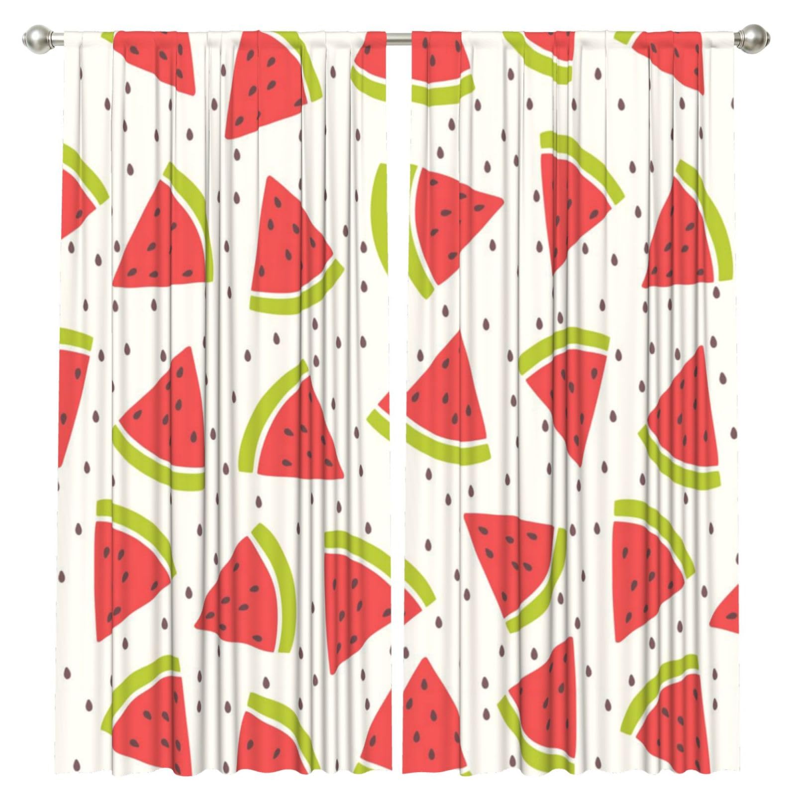 InOmak Watermelon Pattern, 2 Panels Window Curtains 52 x 84 Inch Blackout Curtains for Living Room Bedroom