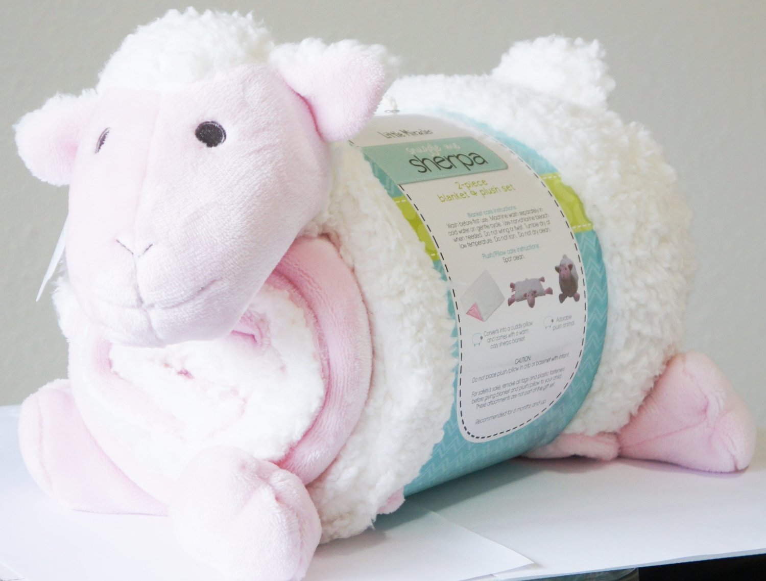 Buy snuggle me sherpa Lamb Pastel PinkIvory [2piece blanket & plush