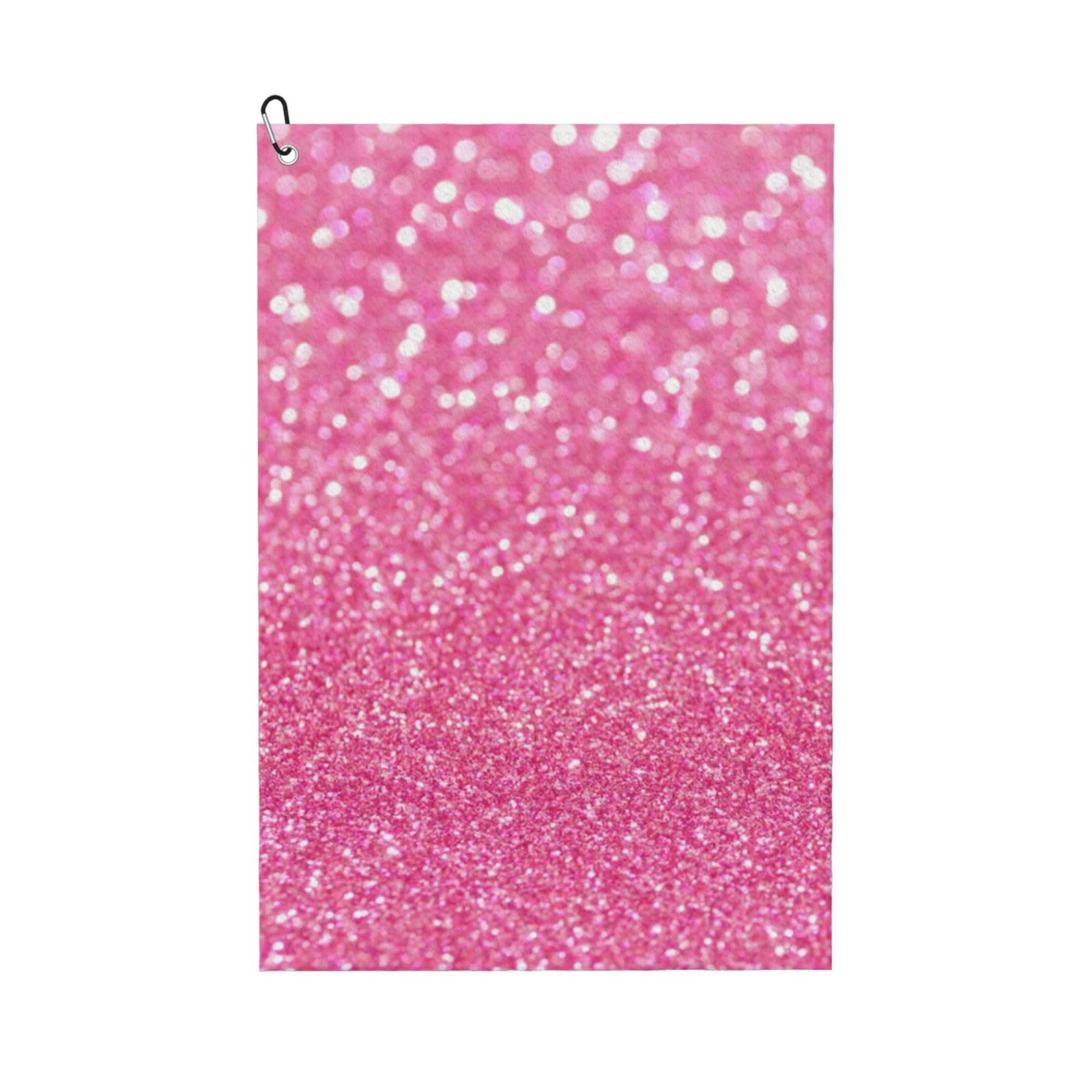 Hnnkloy Sparkling Pink Glitter Printed, 16x24 in Portable Waffle Golf Towels with Carabiner Clip for Golf Bag