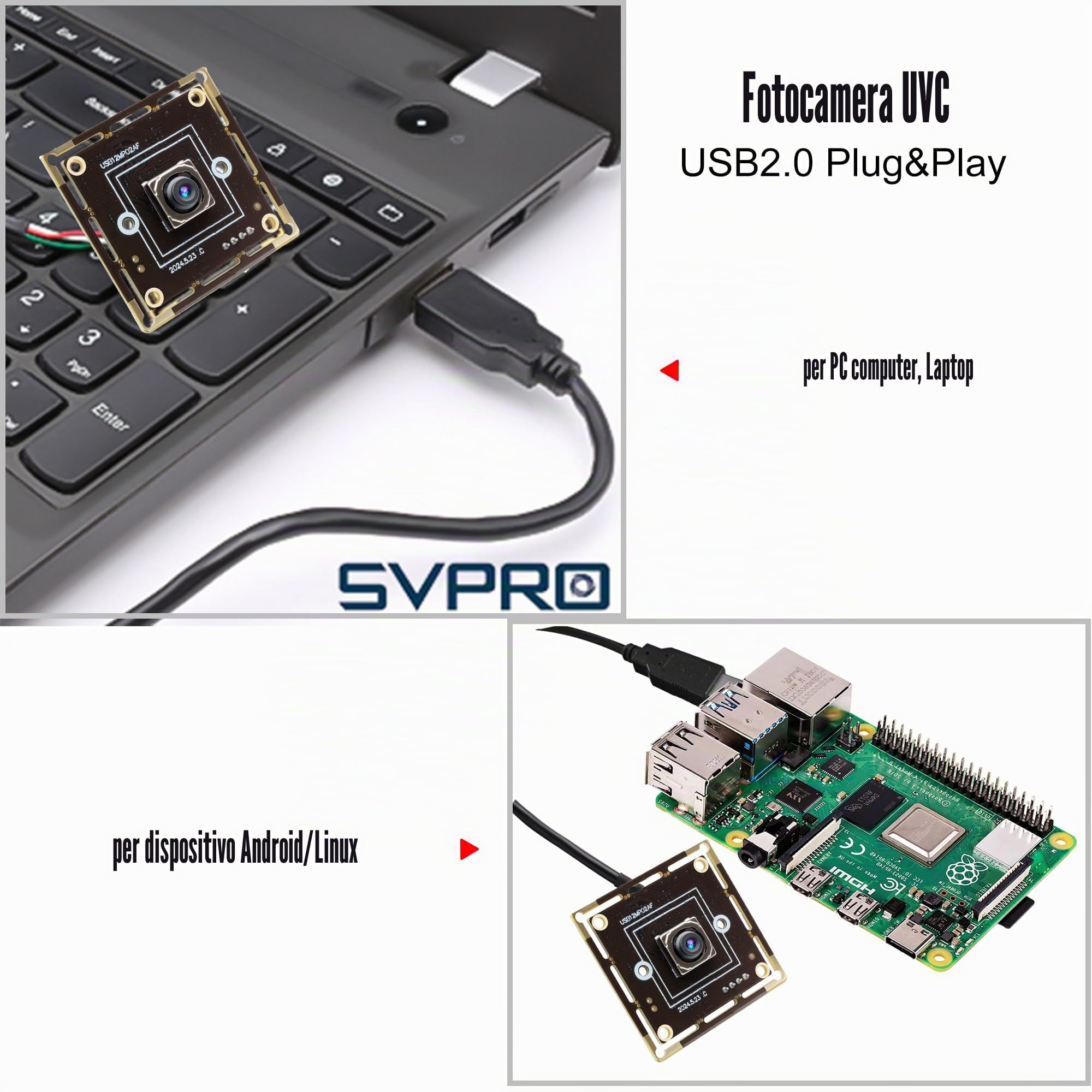 Svpro Modulo fotocamera USB 12 MP AF 4K 30fps Webcam Board per computer UVC USB2.0 1080P 60fps PDAF PC Camera IMX362 Machine Vision Telecamera industriale