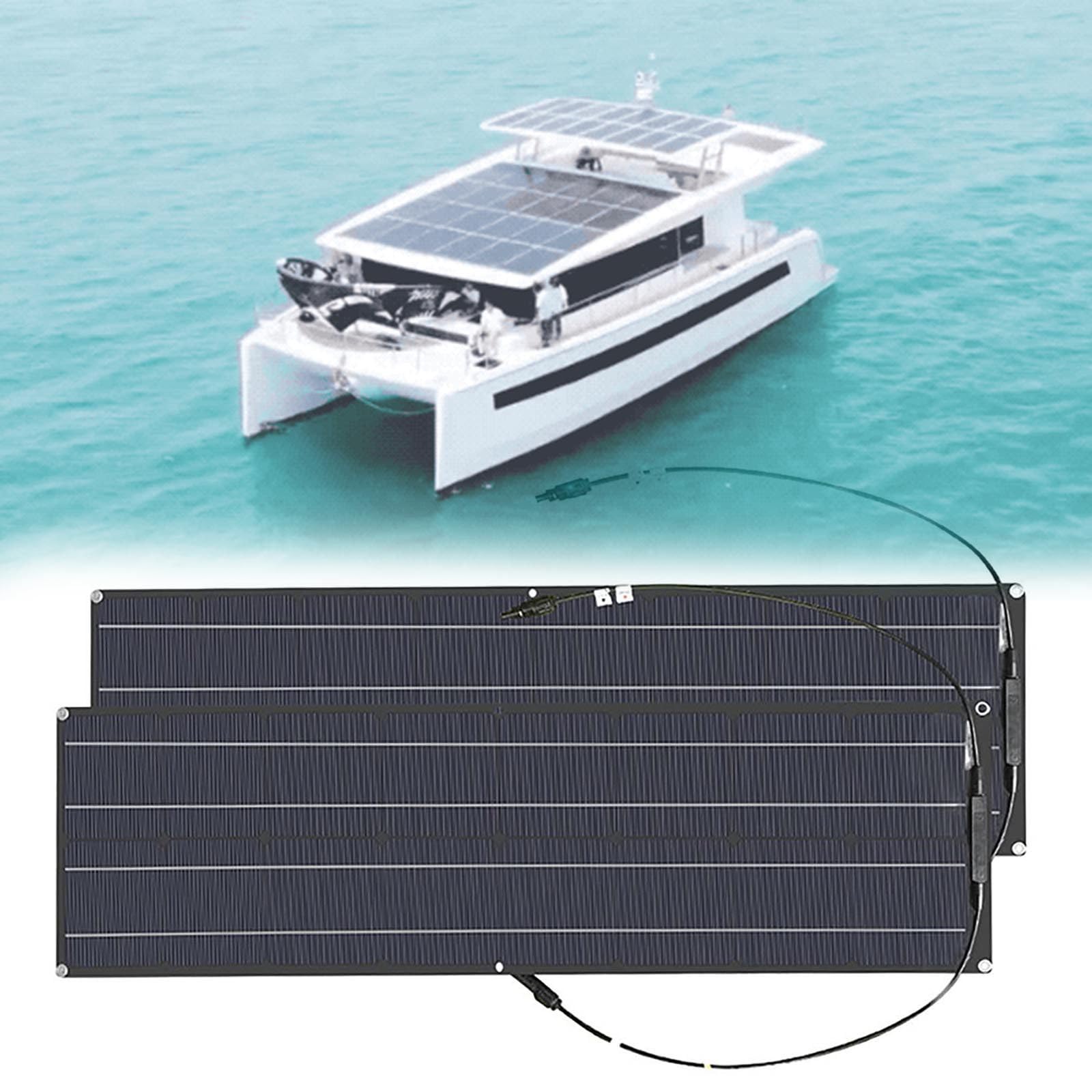 Paneles solares monocristalinos 2 Piezas de 200 vatios, Panel Solar monocristalino Flexible para autocaravanas, caravanas, Barcos y más