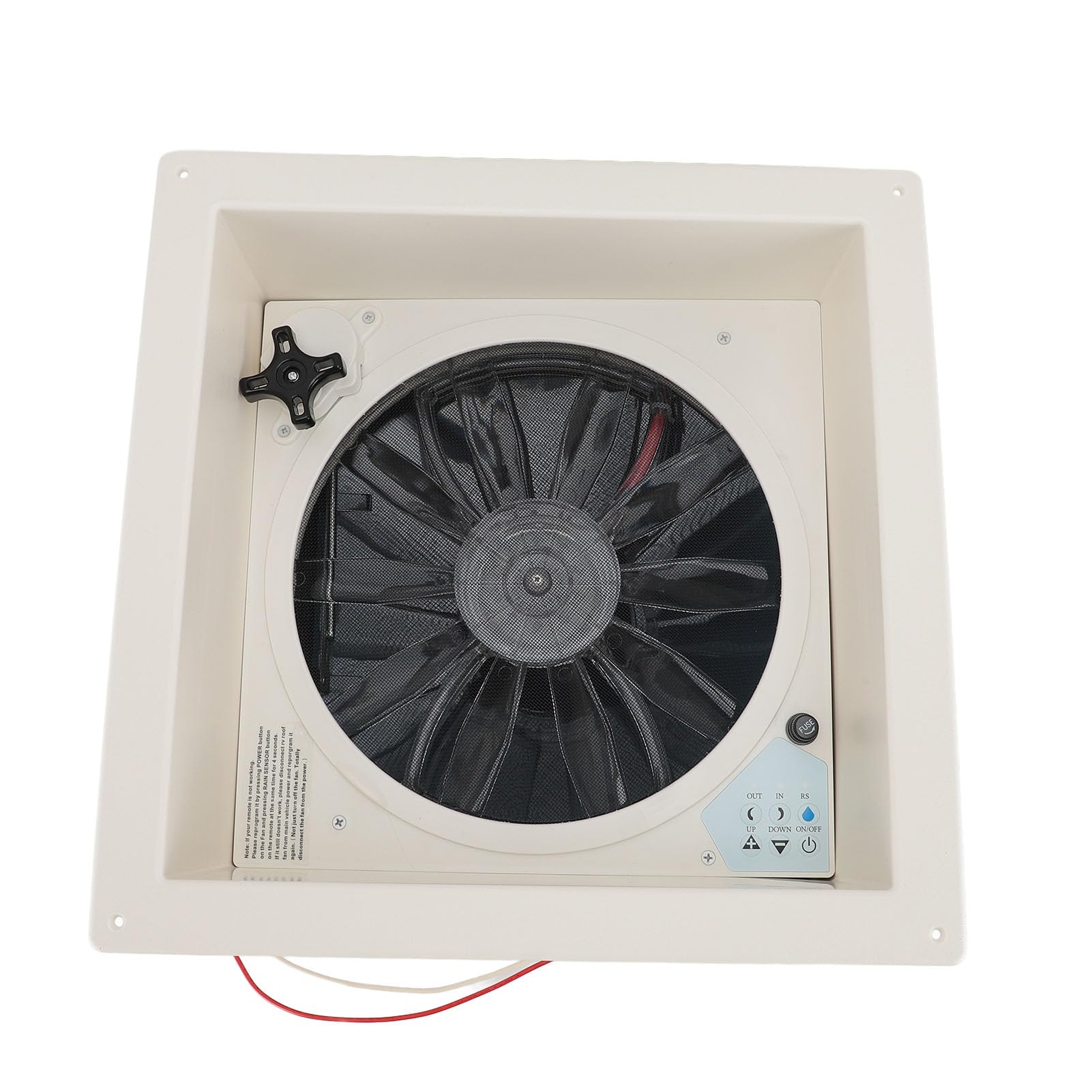 Focket Wentylator Dachowy do Samochodu Kempingowego, 14 Cali, 10 Prędkości, Odwracalny, Cichy, Oszczędzający energię 35 DB, Wentylator Dachowy do Pojazdu Kempingowego o Mocy 22 W, z Pilotem