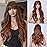 Esmee 24 Inch Long Honey Brown Ombre Wig with Bangs for Women Synthetic Wigs Natural Wave Heat Resistant Hair Wigs for Daily Party Cosplay Use