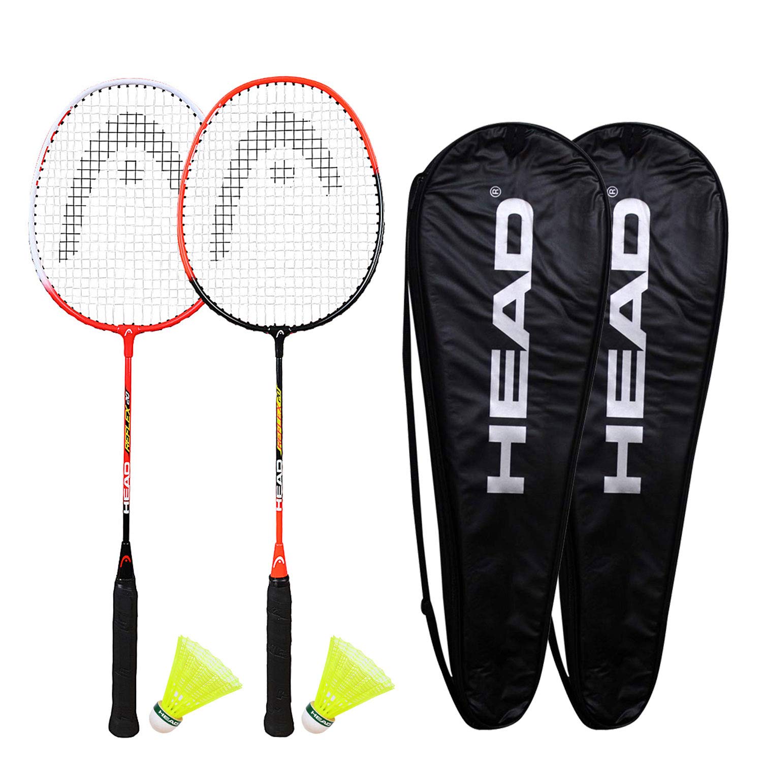 HEAD Reflex 20 Aluminium Badminton Racquet Strung with Nylon Shuttlecock and Cover (Red, White) Set of 2 (B08CZVWXQ3) Amazon Price History, Amazon Price Tracker