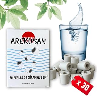 30 perlas de cerámica EM Grises | Filtración natural del agua del grifo | Purificador y filtro calcáreo, cloro para lavadora, lavavajillas, acuarios, cafetera, tetera, jarra