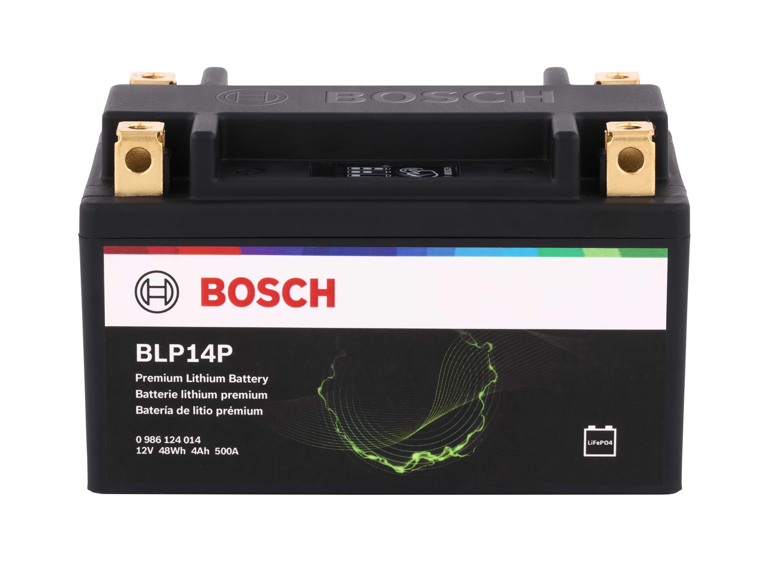 BOSCH BLP14P Premium Lithium PowerSport Battery - Group 14, 12V, 280 CA | Fast Charging and 4X Longer Life - Ideal for Motorcycles, ATV/UTVs, Scooters, Jet Skis + More; 5.91"L x 3.43"W x 3.66"H