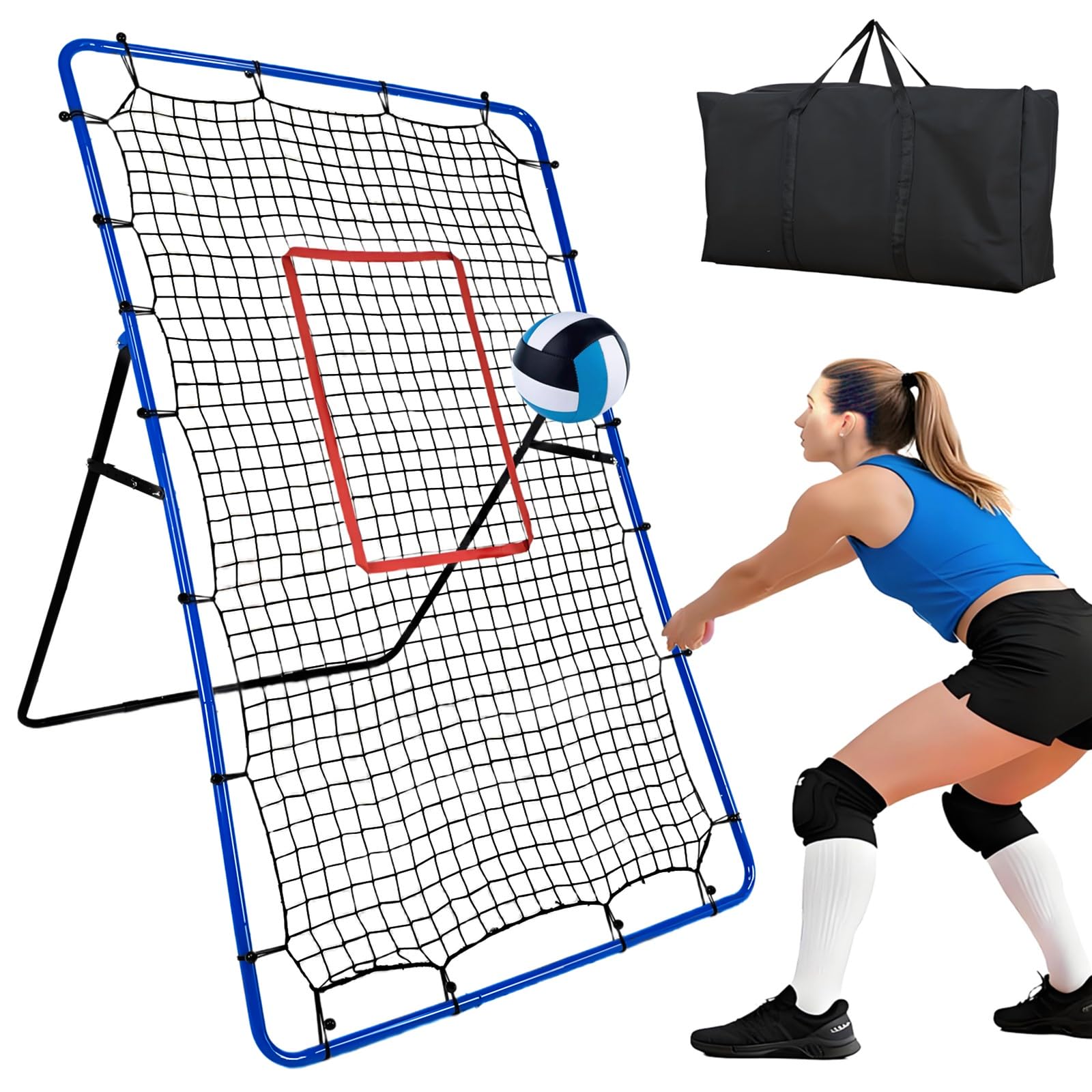 Volleyball Rebounder Net, 7x4FT Bounce Back Training Equipment
