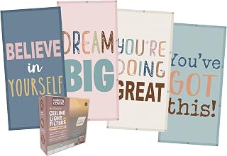 Teacher Created Resources Be Positive Calming Covers Ceiling Light Filters - Soften Glare, Reduce Eye Strain, Uplifting Sayings TCR20143