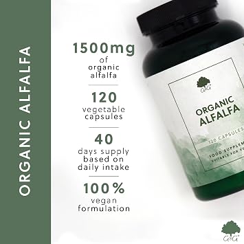 Organic Alfalfa Capsules - 120 Vegan Capsules - G&G Vitamins