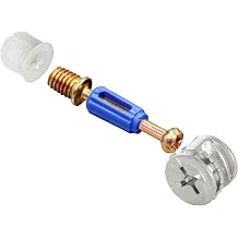 20 Sets Furniture Cam Lock Fasteners - 3-in-1 Locks and Fittings, Connector Replacement Parts, 1-3/8" / 35mm Dowel With Blue Plastic Sleeve