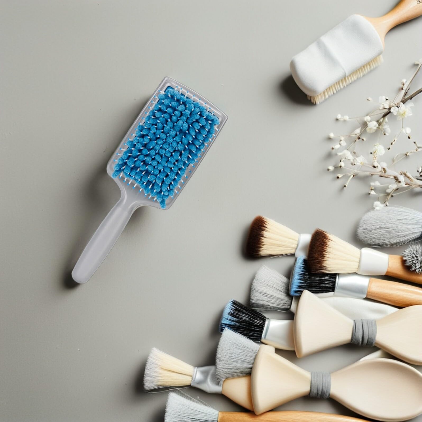 Ipetboom Peine Absorbente de Agua y Diseño Desenredante Azul para Secado Rápido del Cabello Material Abs Adecuado para Cabello Rizado y Seco