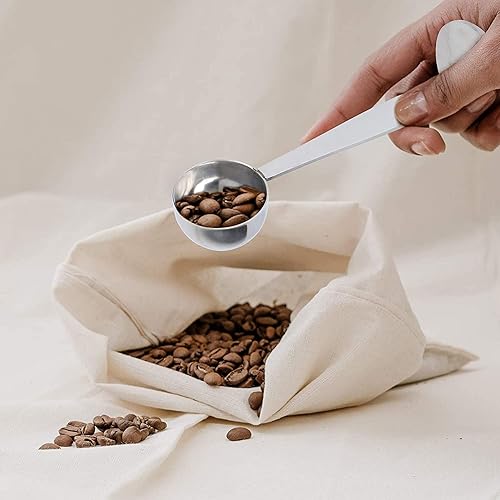 Miniatura 6 de Cuchara de café expreso, cucharada de acero inoxidable, multifunción, 2 en 1, cucharas de té de medición de manipulaciones