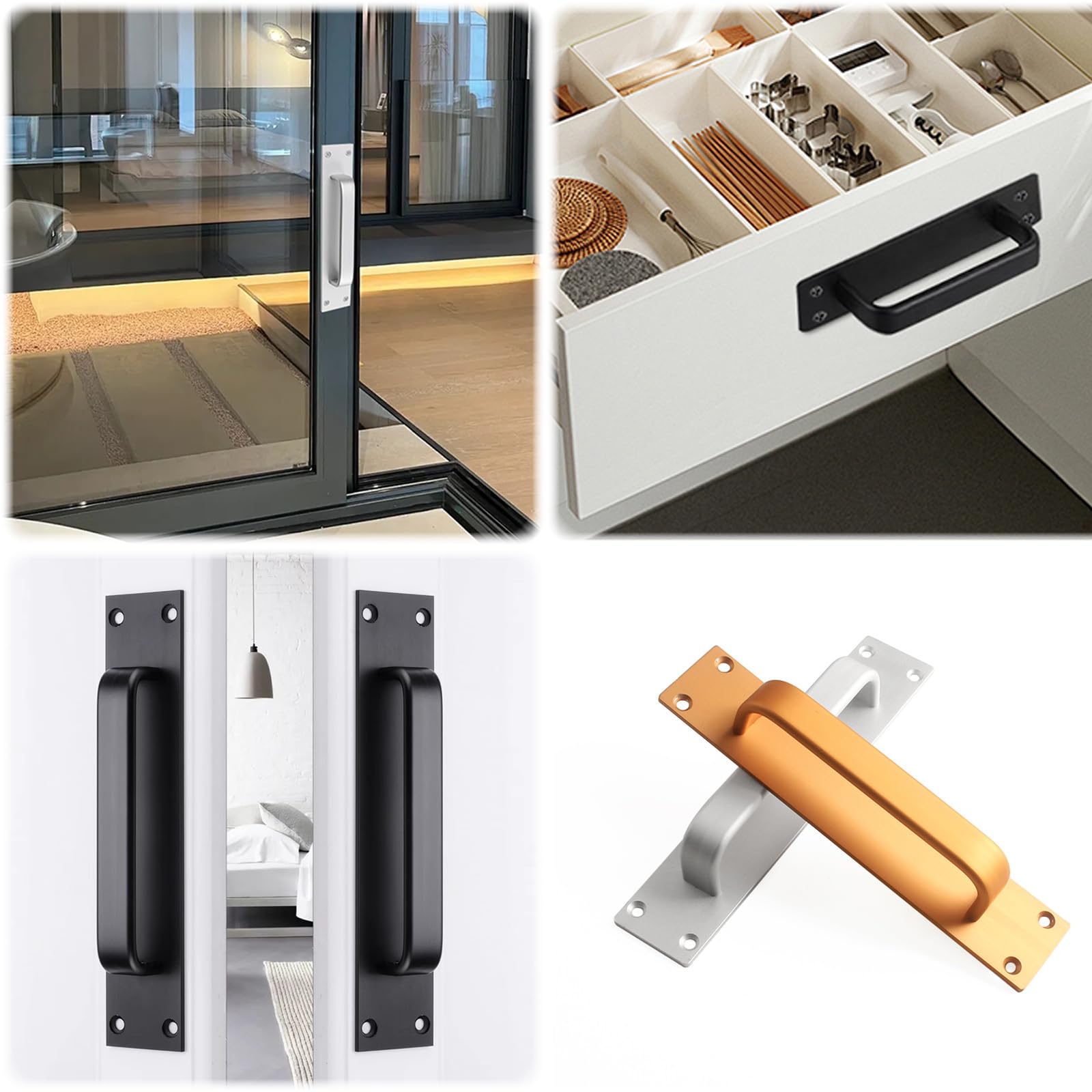 Joytey 2 Packs Door Handles Cabinet Pulls 7.87x1.57 in D Pull Handle with Screws Large Handle Pulls for Barn Garage Shed Gate Cupboard Wardrobe Doors Window Dresser Drawer Hotbed - Image 4