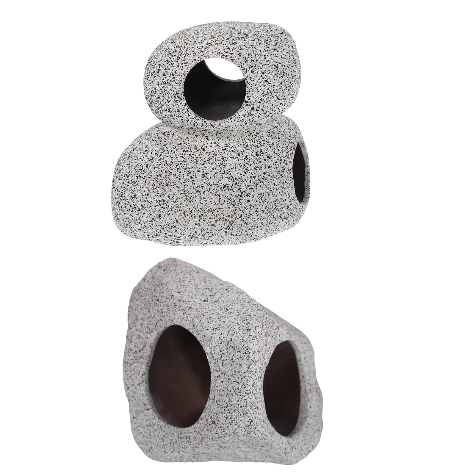 Abri rocheux pour bettas avec trou de reproduction optimal x2