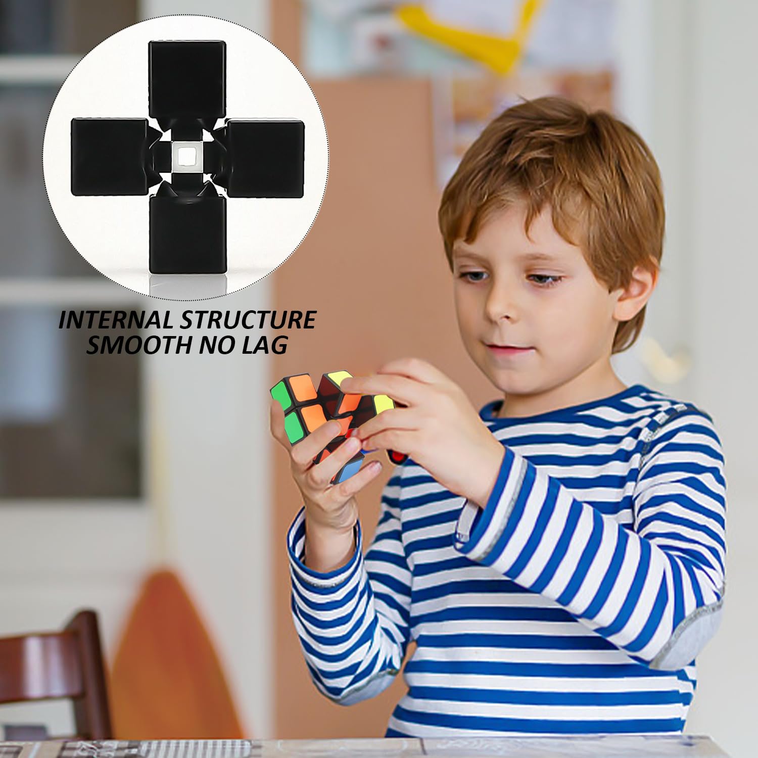 1 pezzo 1 x 3 x 3 giocattoli dadi, giocattolo antistress, dadi trasformatori, mini giocattolo a cubetti, compiti di pensiero, adatto per bambini e adulti (nero)