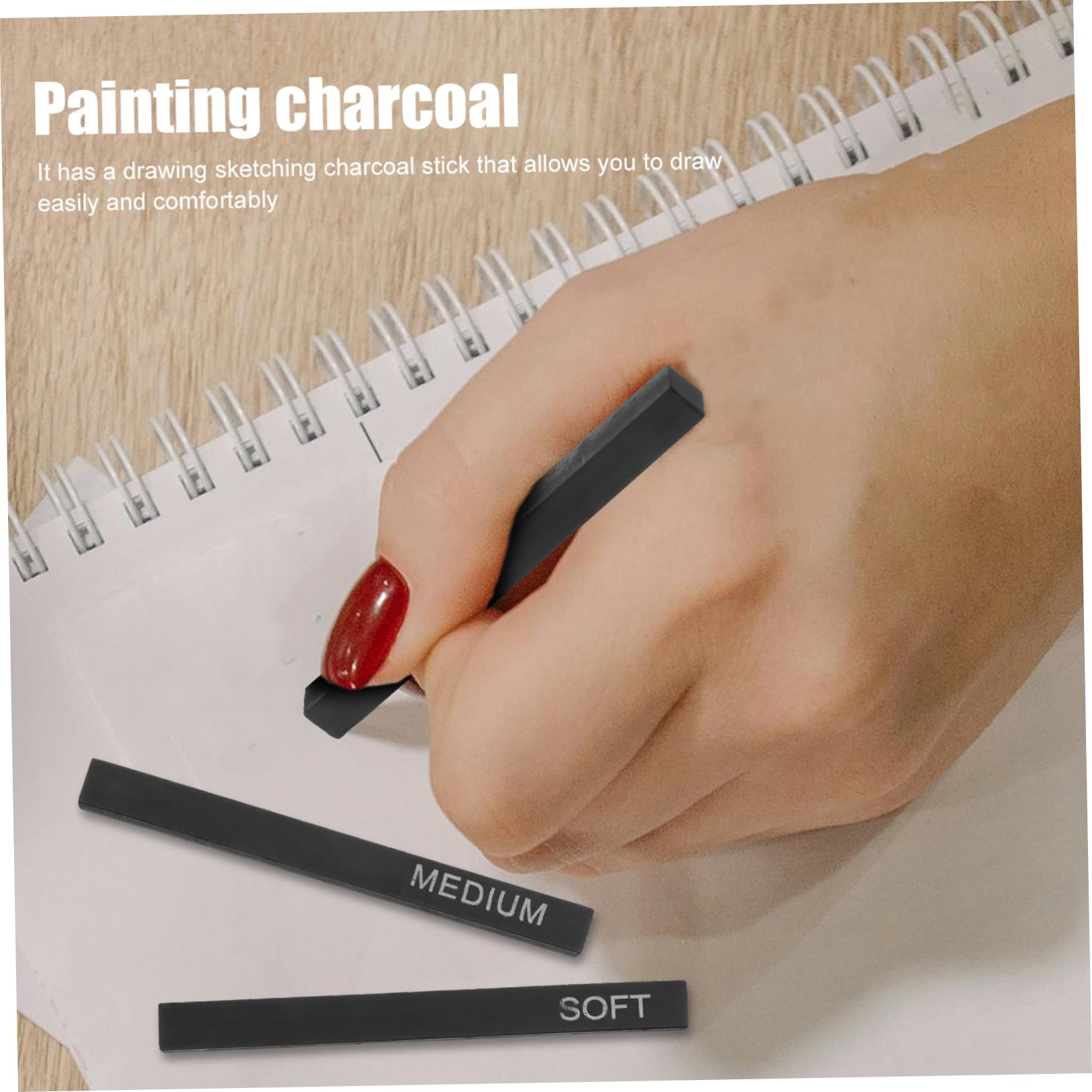 NUOBESTY 5 Juegos Palo De Dibujo Lápices De Pintura Profesional Pintura Carboncillo Carboncillos Para Dibujar Lápices De Varillas De Carbono De Dibujo Carbonero Aficionado Carbón