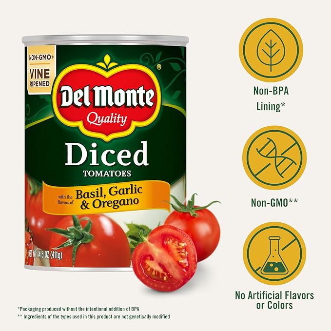 ★Del Monte Diced Tomatoes with Basil, Garlic, Oregano, 14.5oz, 12 Cans
$11.42 [$10.08] when you clip the 10% off coupon and check out with Subscribe & Save.
Walmart sells one can for $1.06
This Amazon deal = one for 95¢ [84¢]
CLICK HERE