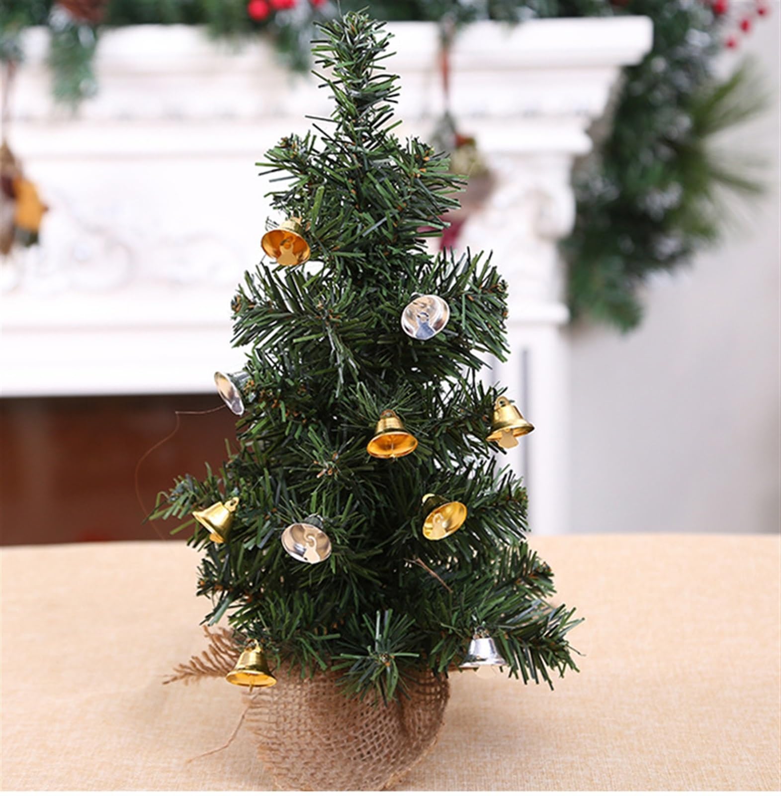Campanelle Natale Jingle Bell Ornamenti Natalizi Porta Albero di Natale Pendenti Decorativi da Appendere Decorazioni(Gold)