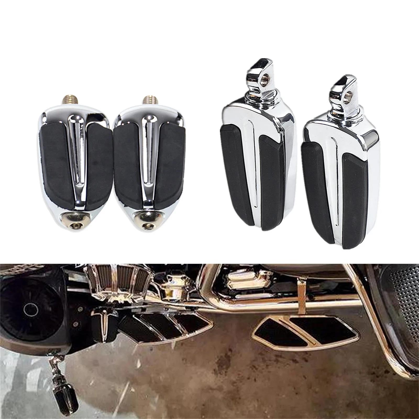 Estriberas Moto para HAR&Ley Sportster XL Touring Dyna Sofatil Fat Bob Road Glide CNC Motocicleta Slipstream Estriberas Reposapiés Palanca Cambios Pedal Juego Estriberas Moto(Foot pegs A)