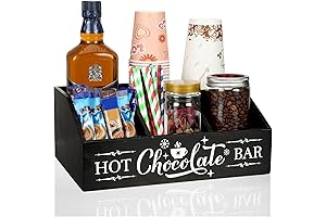Barydat Hot Cocoa Bar Wood Coffee Station Organizer for Countertop
