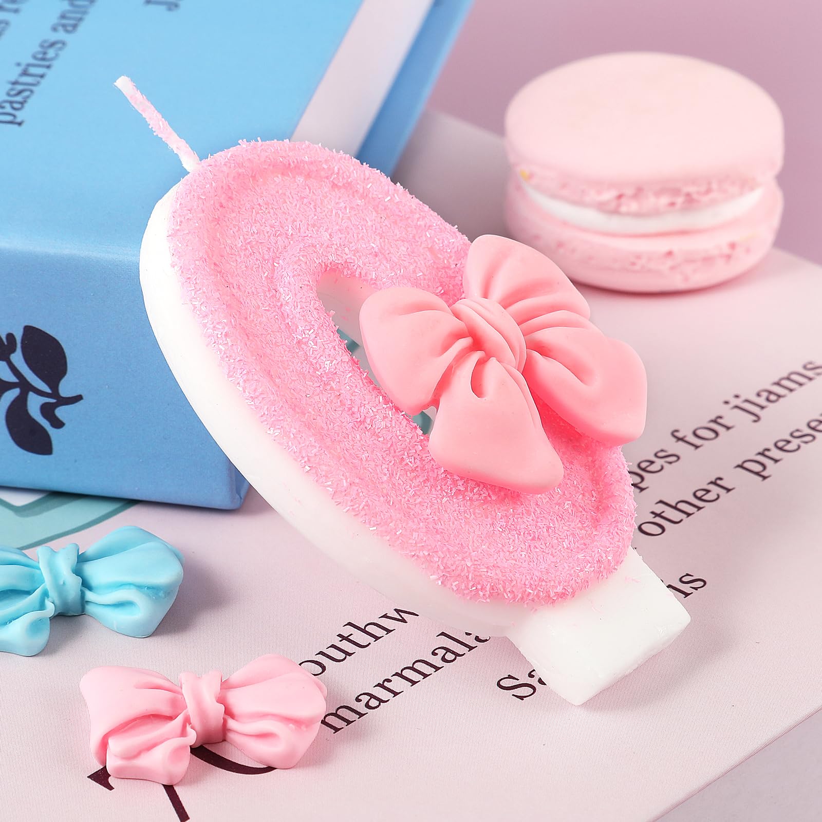 AKURIEEY Vela de cumpleaños rosa con números 0 para decoración de tartas, decoración de fiesta para niñas y mujeres, suministros de celebración de aniversario