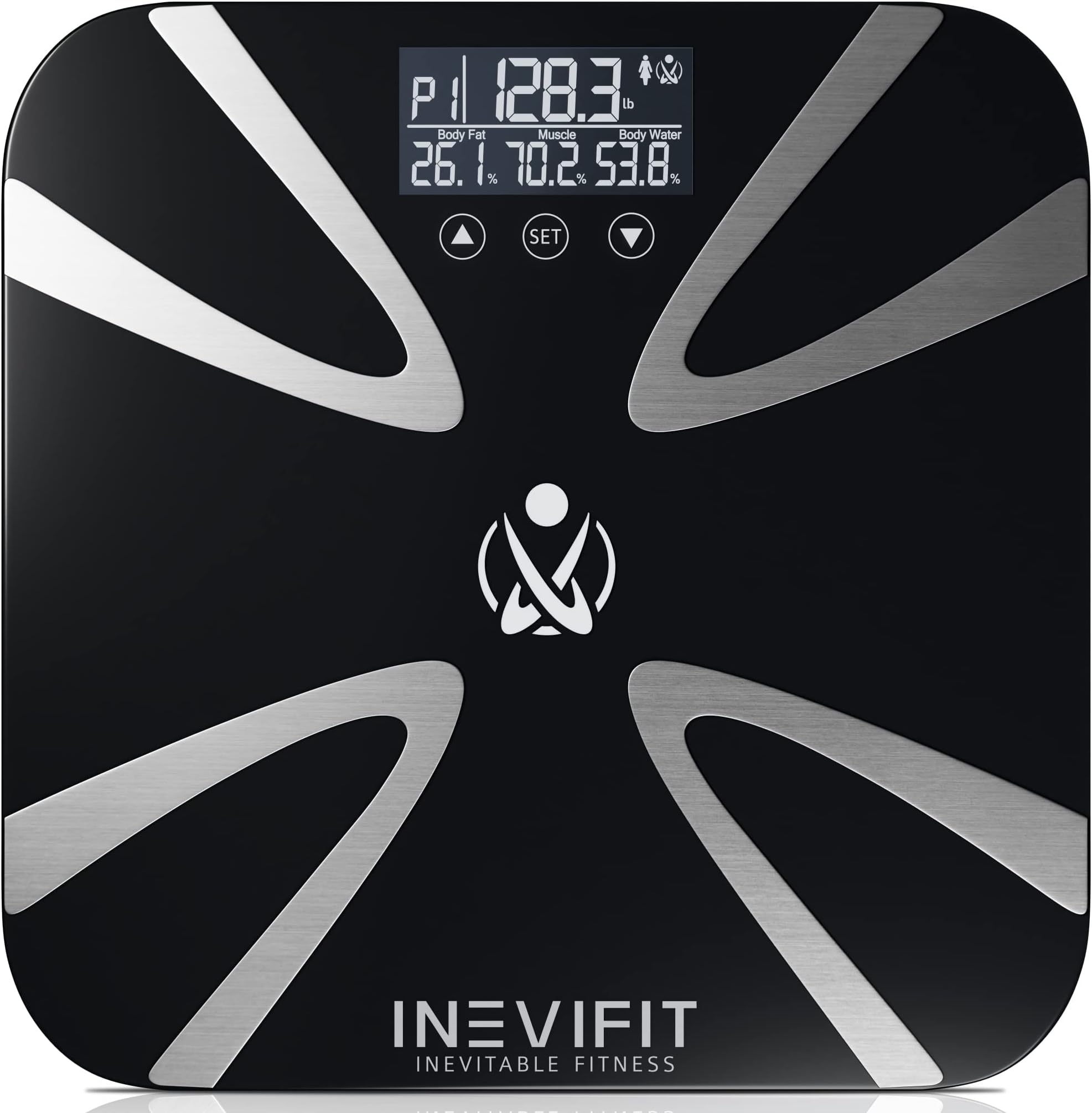 Body Fat Scale, Highly Accurate Digital Bathroom Body Composition Analyzer, Measures Weight, Body Fat, Water, Muscle, BMI, Visceral Levels & Bone Mass for 10 Users. Includes Batteries.
