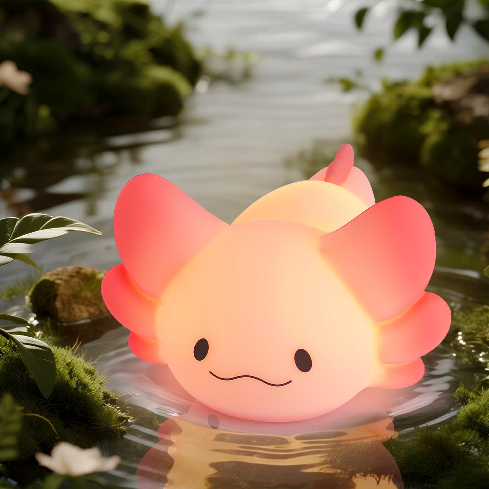 LOVERUIS Nachtlicht für Kinder Nachtlichter 1/3 Stunde Timer Dimmbar Kinderzimmer Axolotl Lampe Bunte Nachtlampe Geschenk für Mädchen Kleinkind Niedliche Dekoration Schlafzimmer Stilllicht