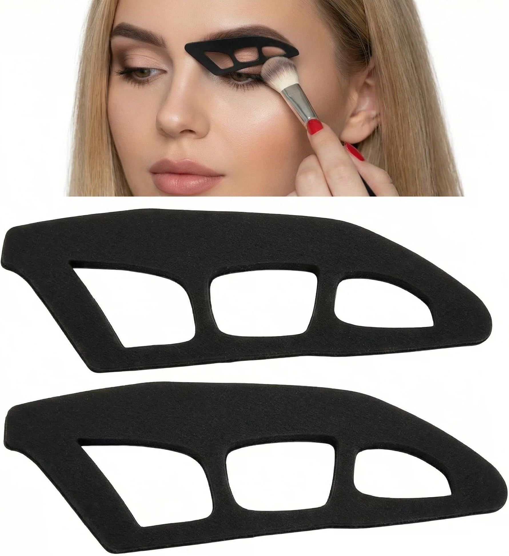 2-Pack Eye Tour Eyeshadow Tool (Black) – Symmetrical Eyeshadow & Eyeliner Stencil Kit, Perfect Eye Shape Helper for Beginners