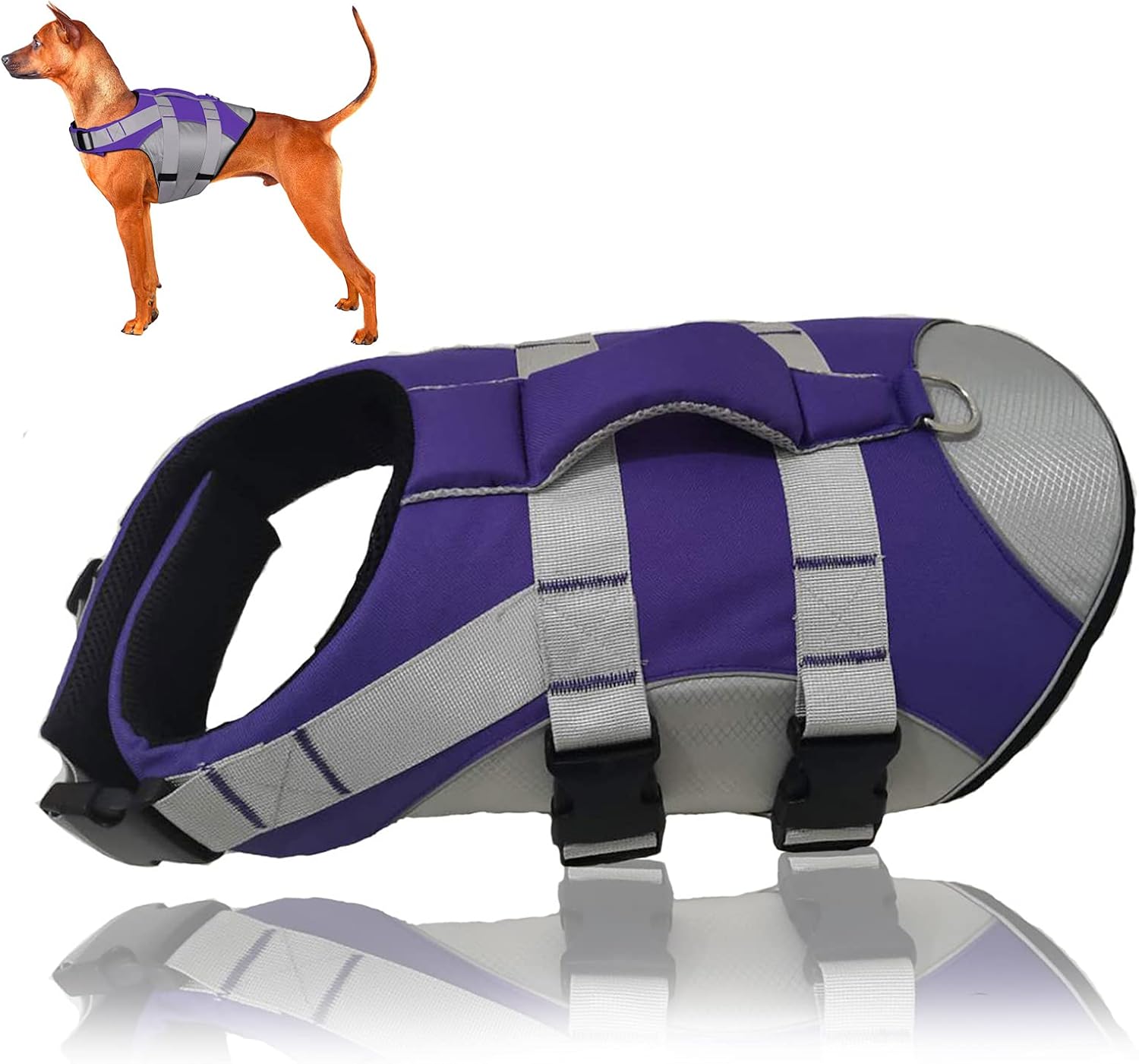 Dog Life Jackets Swimming Safety Vest,Dog Float Coat with Reflective Strips with Superior Buoyancy & Rescue Handle, Summer Dog Swimsuit Lifesaver Vest for Small Medium Large Dogs