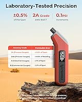 Vista 2 de ETENWOLF T300 - Indicador digital de presión de neumáticos 3-200 PSI, manómetro industrial para neumáticos calibrado según ANSI B40.7 Grado 2A