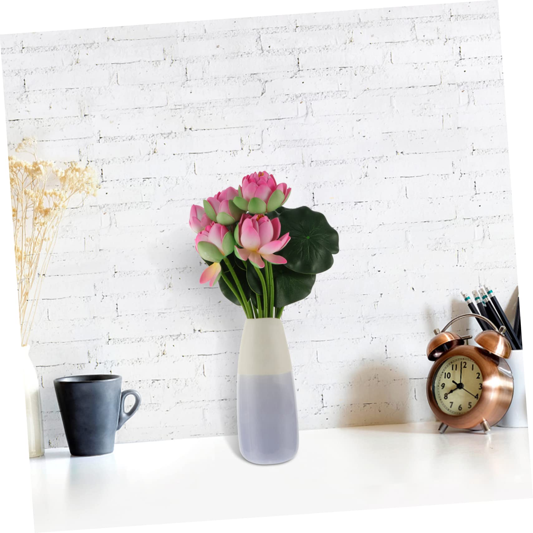 ULTECHNOVO Künstliche Rosa Blumen Stück 2 Veryhome aus Lotusblumen Eva in Blumendekoration Fensterbank und Büro