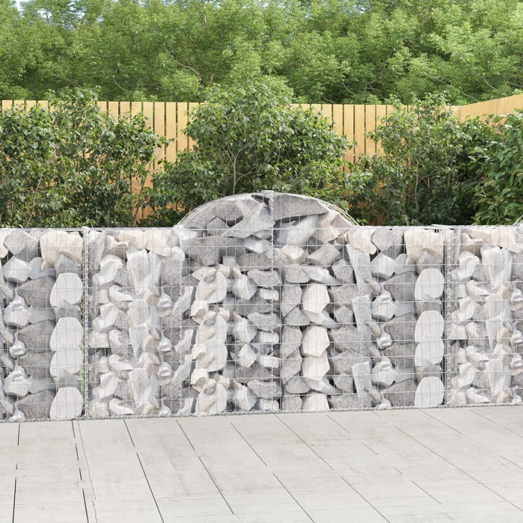 25 cestini per gabbioni, 200 x 30 x 100/120 cm, in ferro zincato, per giardino, terrazza e bordatura