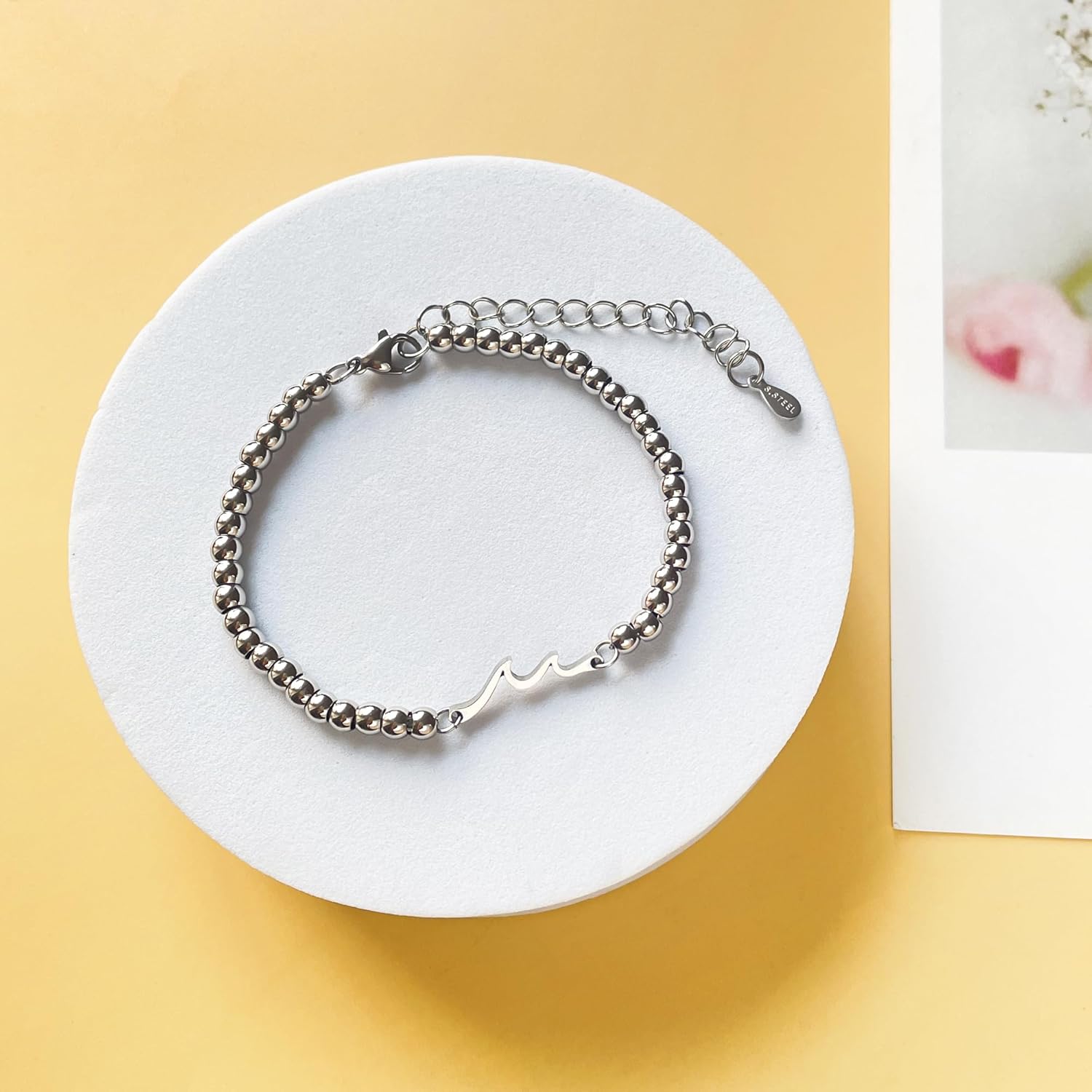 Wave Bracelet Gift for Women Symbol of New Beginnings and Riding Life's Waves Gift for Mom Wave Inspirational Beaded Bracelet Jewellery Gifts for Mother's Day - Image 3