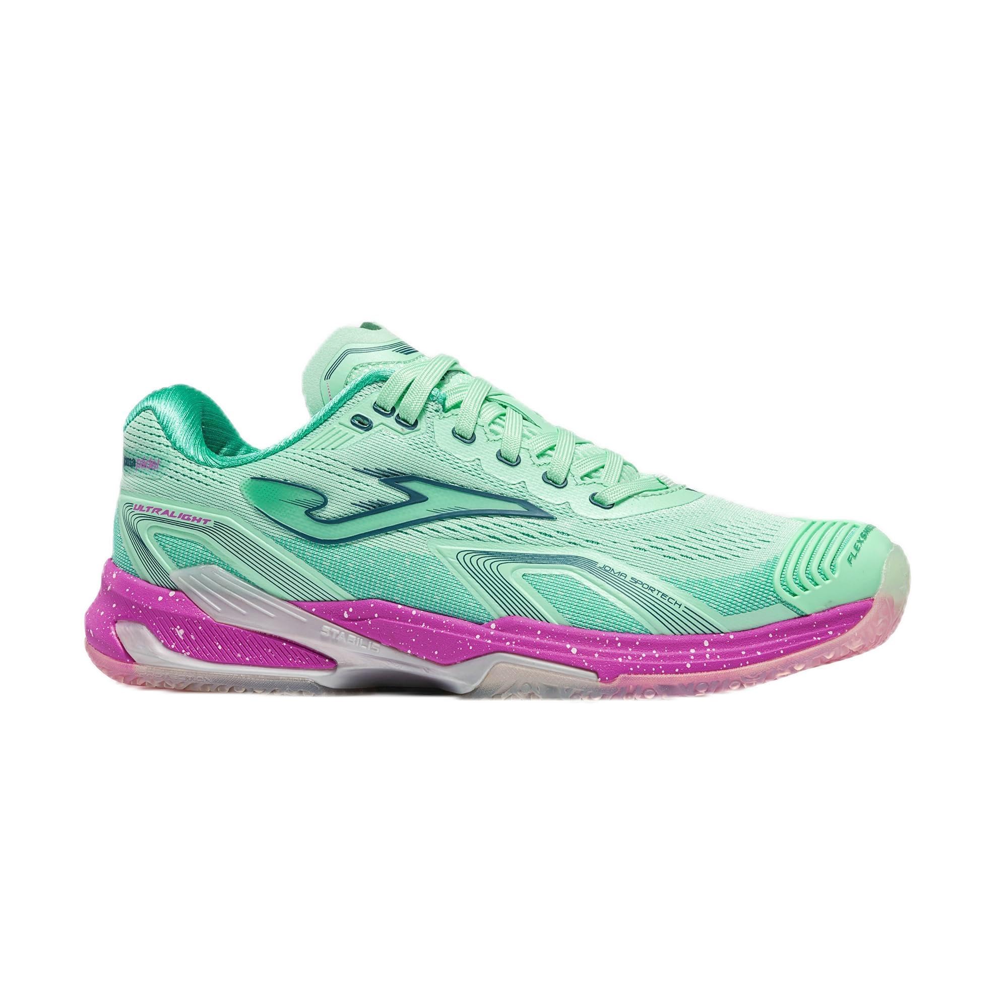 Joma Zapatillas Pádel Mujer, 36-42 Amortiguación Reactiva y Alta Estabilidad con Suela Omni de Caucho – Ultra Ligth Lady
