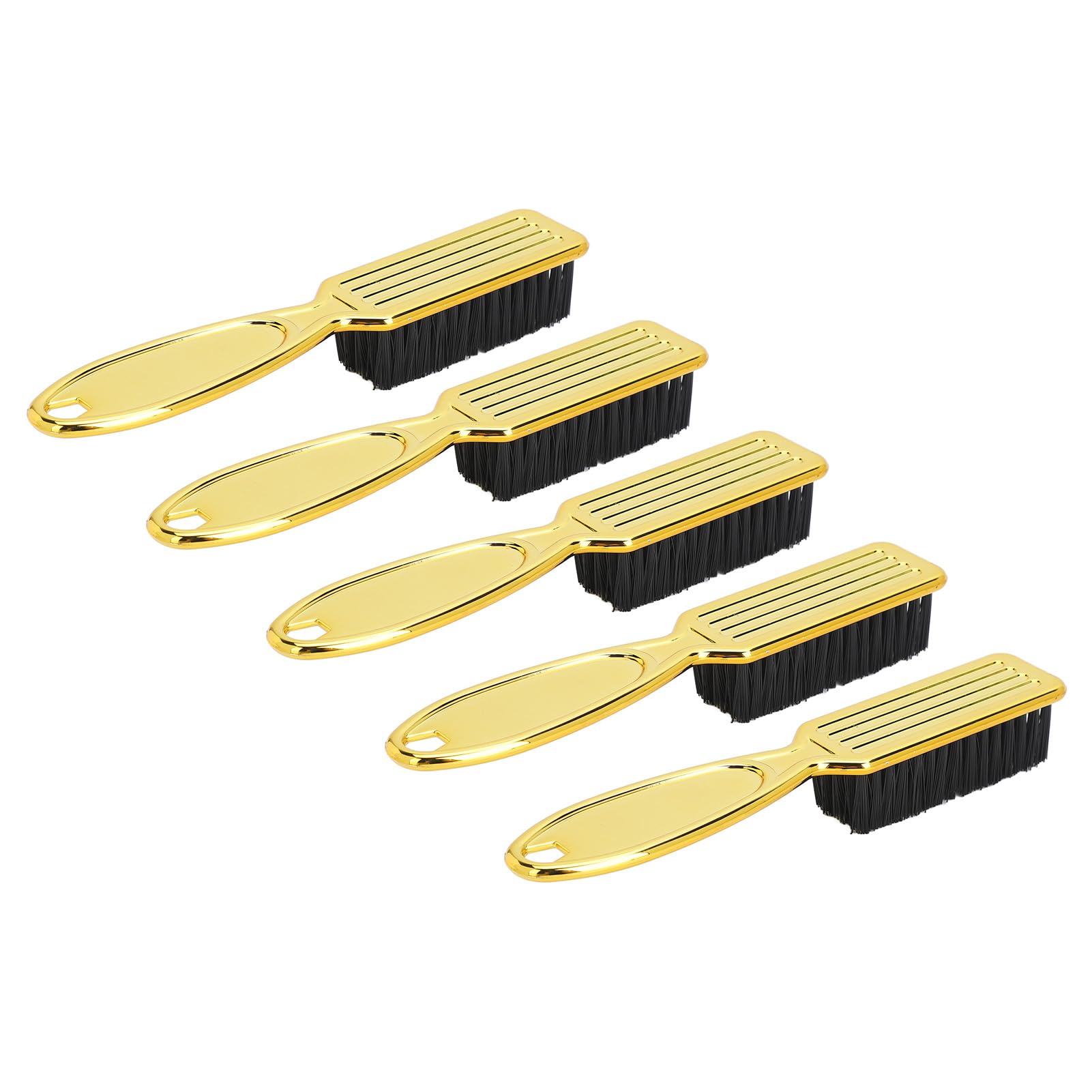 Spazzola per Pulizia Clipper Uomo con Setole Rinforzate e Manico Ergonomico per Barbieri e Stilisti Placcatura Oro 5pz