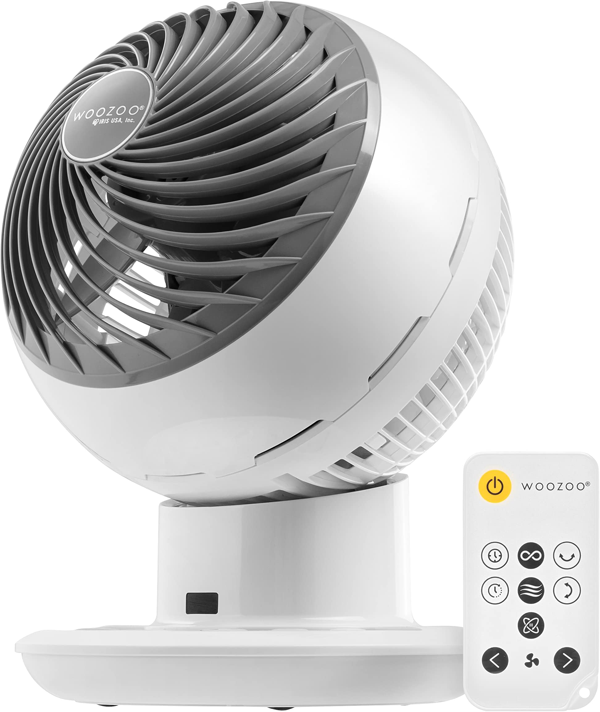 Iris OhyamaWoozoo Compact Personal Oscillating Circulator Fan with Remote, White PCF-SDC15T