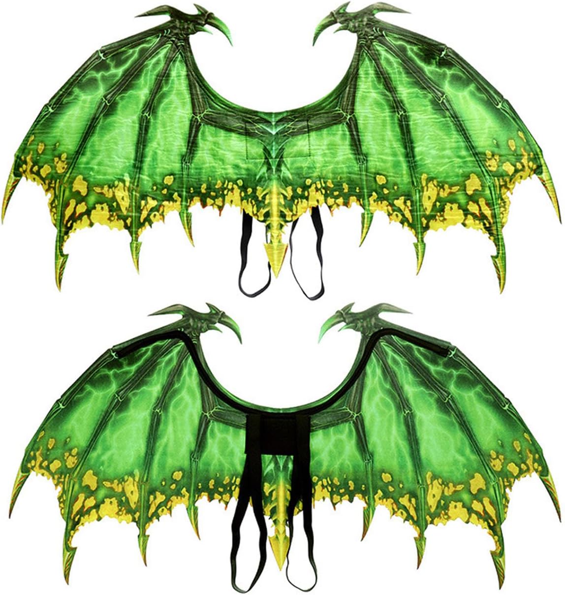 Adults Full Body Dragon Costume Bodysuit with Wings,Mask,Tail,Halloween Dragon Muscle Animal Spandex Catsuit Costume