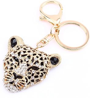 Kristall Leopard Kopf Schlüsselbund, Schlüsselanhänger Ring, Charm Geldbörse Tasche Anhänger, Schlüsselbund Handtasche Dekoration, Kunsthandwerk