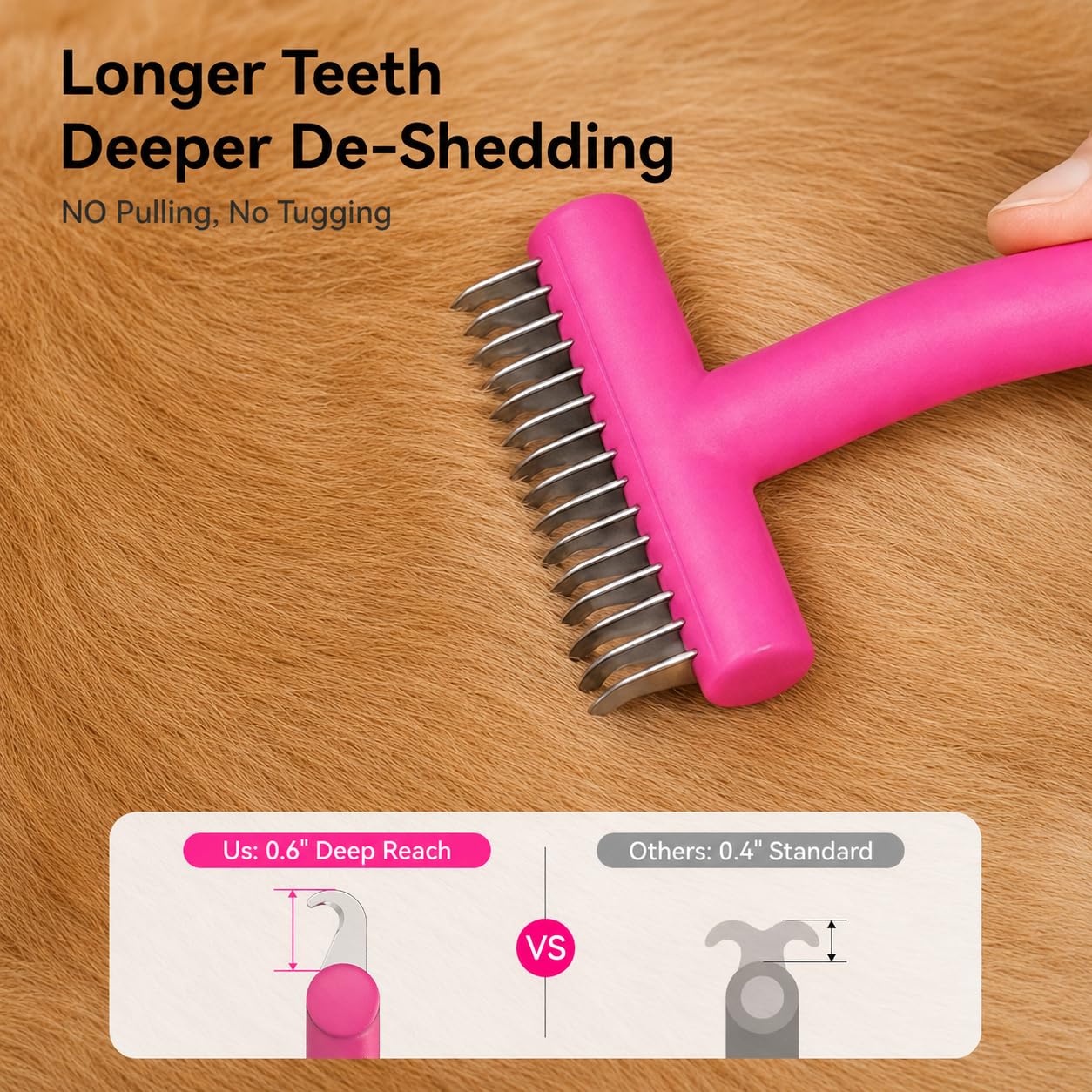 Aumuca Undercoat Rake - Deshedding for Dogs & Cats -4 Aumuca Undercoat Rake - Deshedding for Dogs & Cats -4