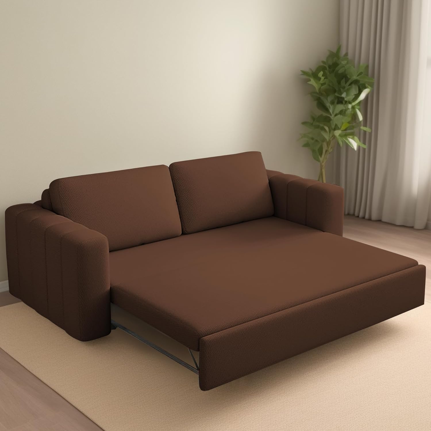 GRAPEWOOD Cisco 3 Seater Sofa Cum Bed for Home & Living Room (Brown) | Modern Premium Fabric Sofa | Comfortable Convertible Sofa Bed | Space-Saving Furniture for Home, Office & Living Room GRAPEWOOD Cisco 3 Seater Sofa Cum Bed for Home & Living Room (Brown) | Modern Premium Fabric Sofa | Comfortable Convertible Sofa Bed | Space-Saving Furniture for Home, Office & Living Room