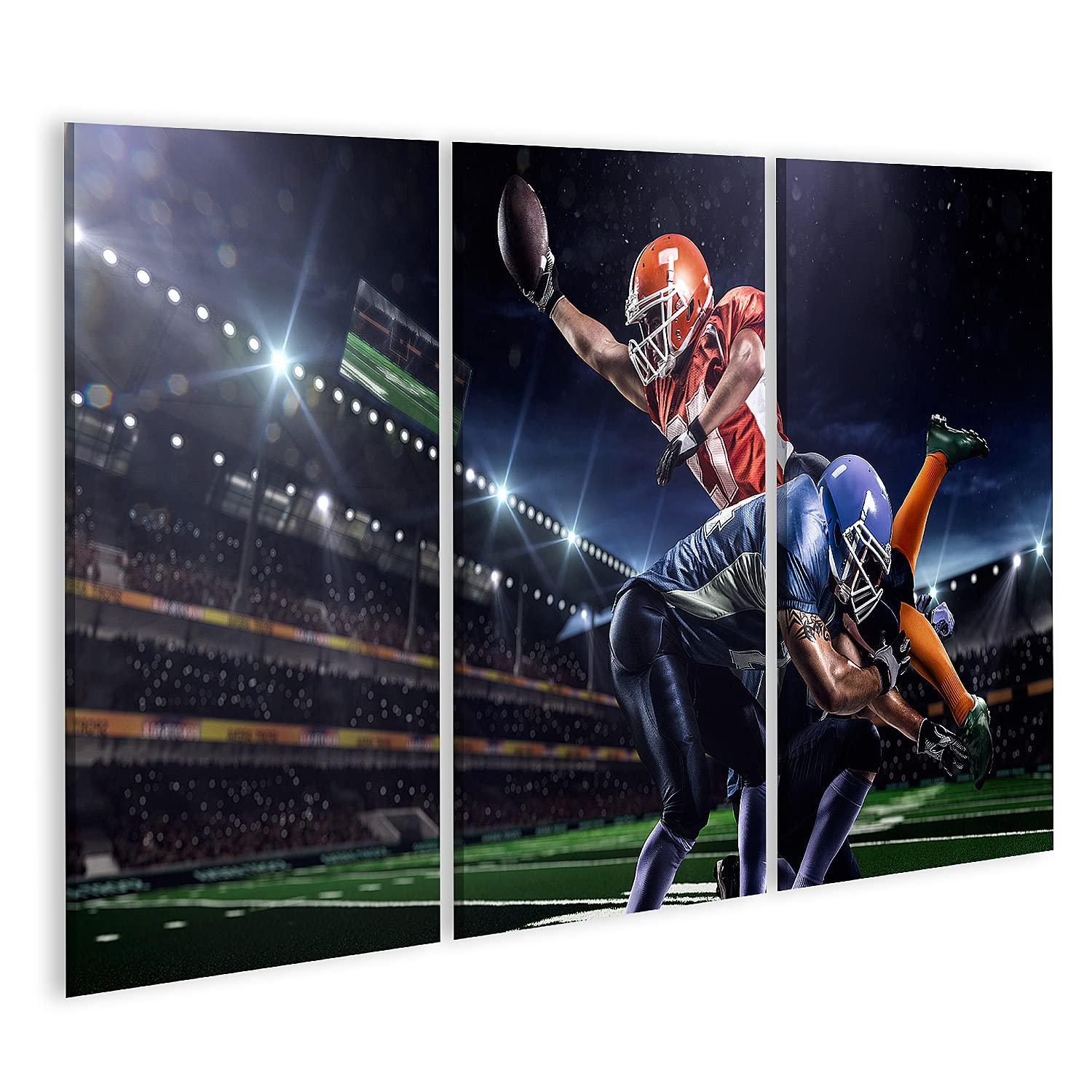 islandburner Prime - Quadro su tela, motivo: giocatore di calcio americano, stadio, stadio, Super Bowl, poster da parete